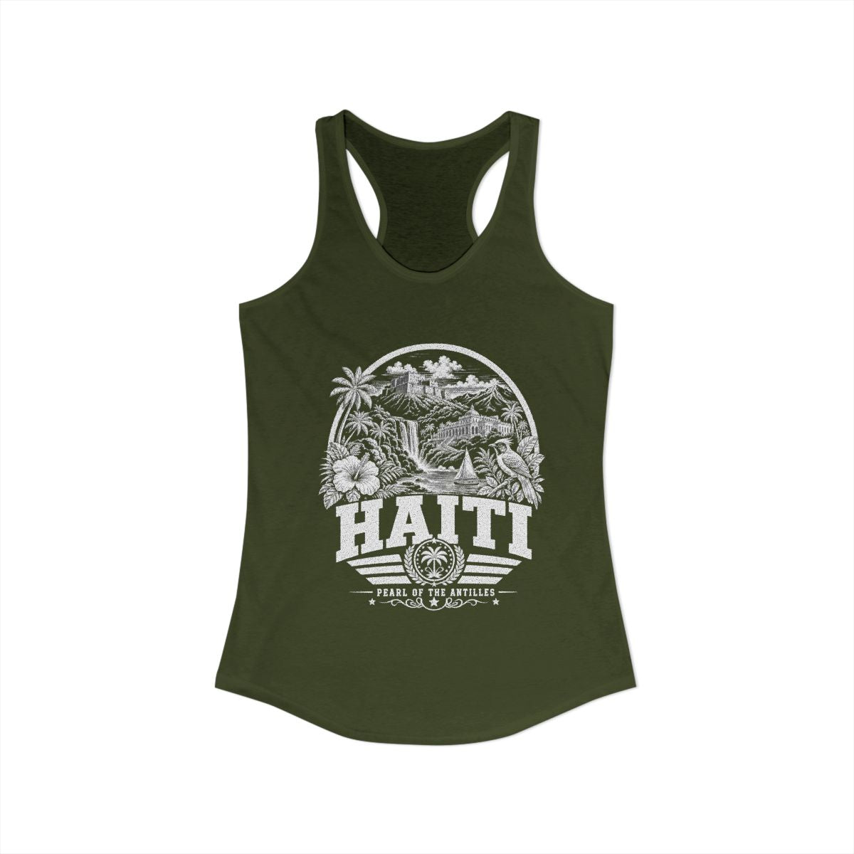 Haiti vintage landmarks tank top — iconic landmark design | Nameshi Destinations (view 5)
