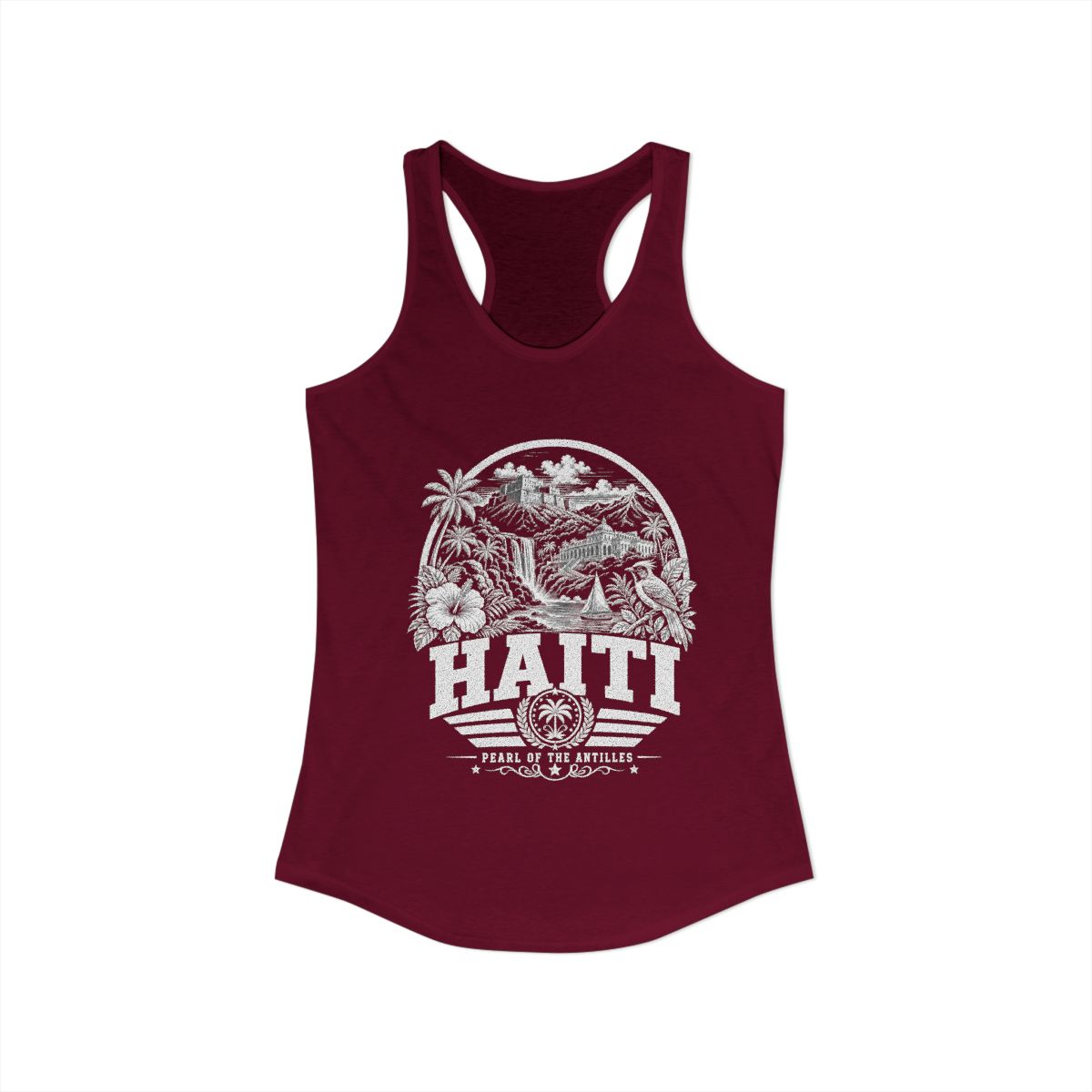 Haiti Women's Tank Top — Solid Cardinal Red (front)