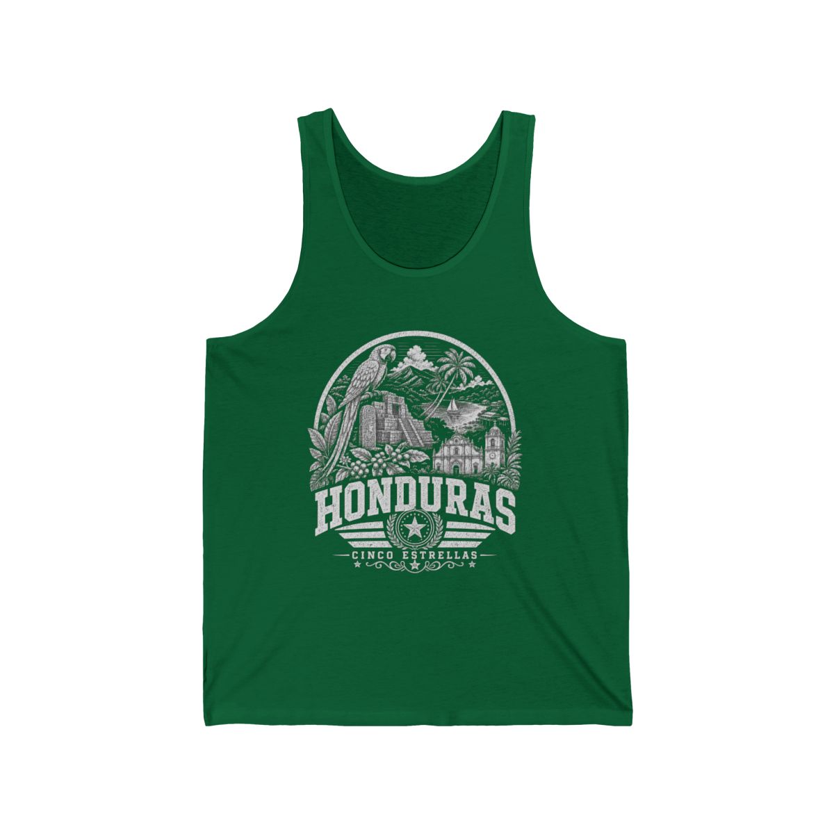 Honduras vintage landmarks men's tee — iconic landmark design | Nameshi Destinations (view 4)