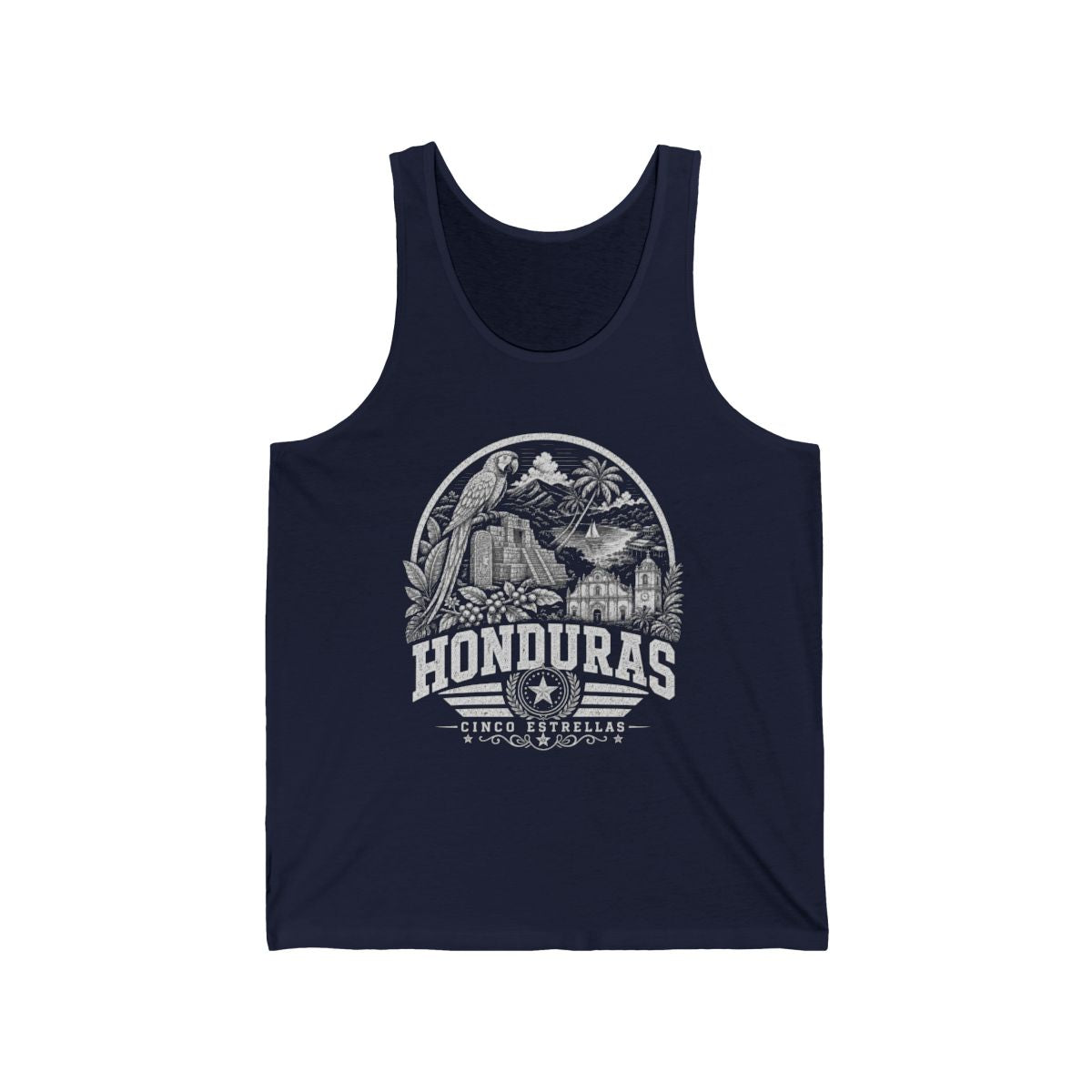Honduras vintage landmarks men's tee — iconic landmark design | Nameshi Destinations (view 7)