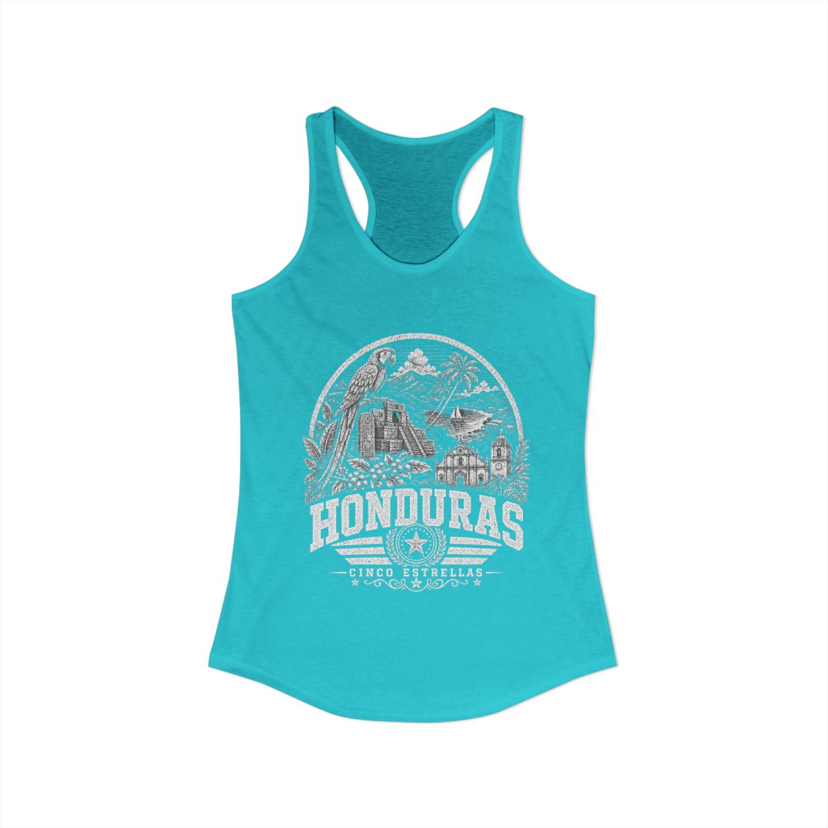 Honduras Women's Tank Top — Solid Tahiti Blue (front)
