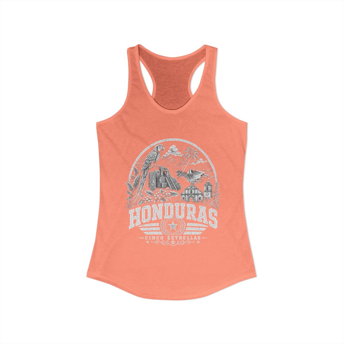 Honduras vintage landmarks tank top — iconic landmark design | Nameshi Destinations (view 1)