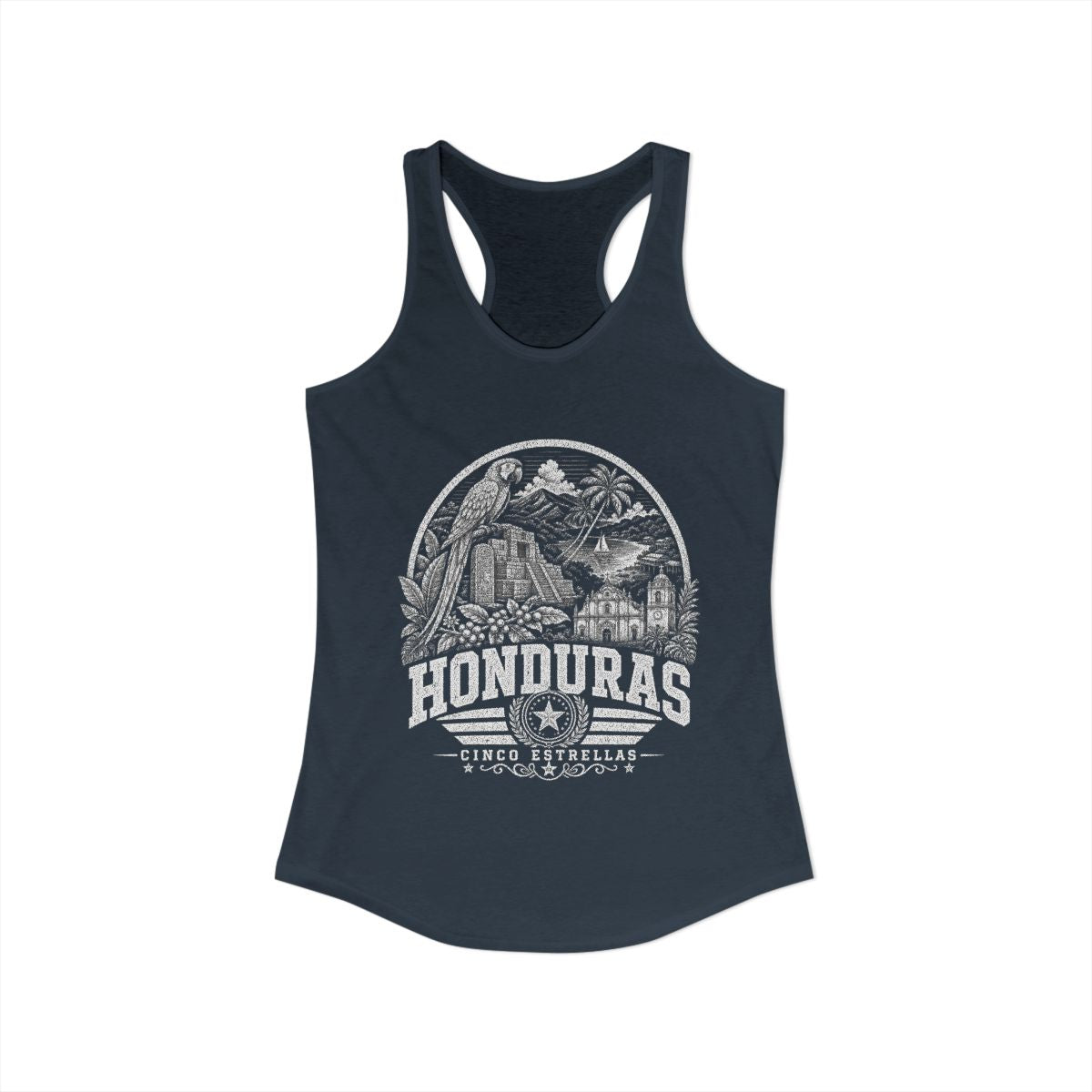 Honduras vintage landmarks tank top — iconic landmark design | Nameshi Destinations (view 9)