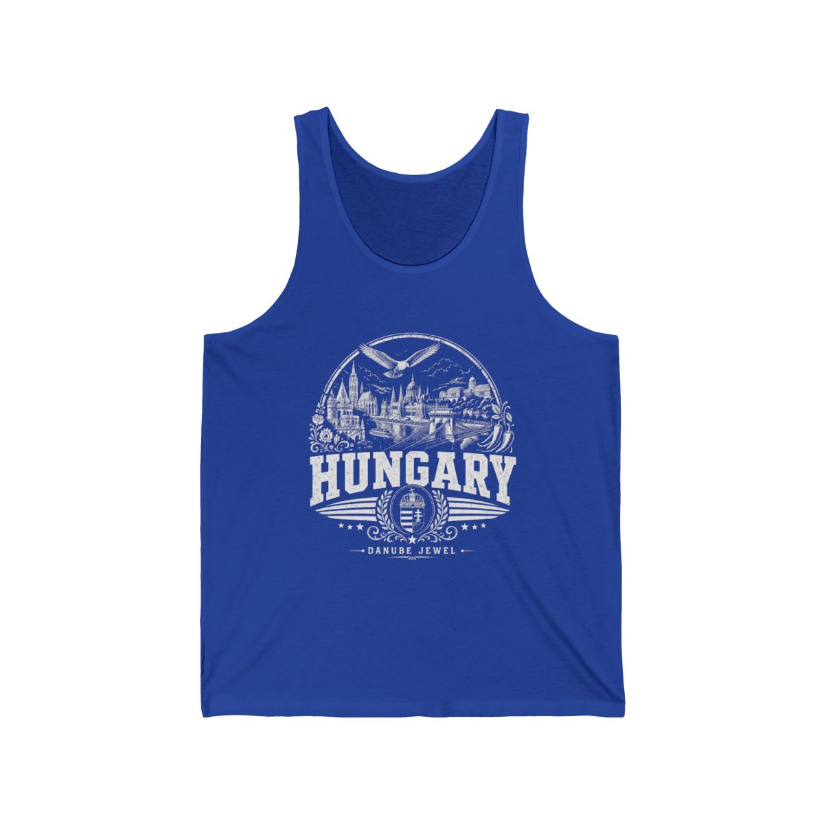 Hungary Men's Tank Top — True Royal (front)