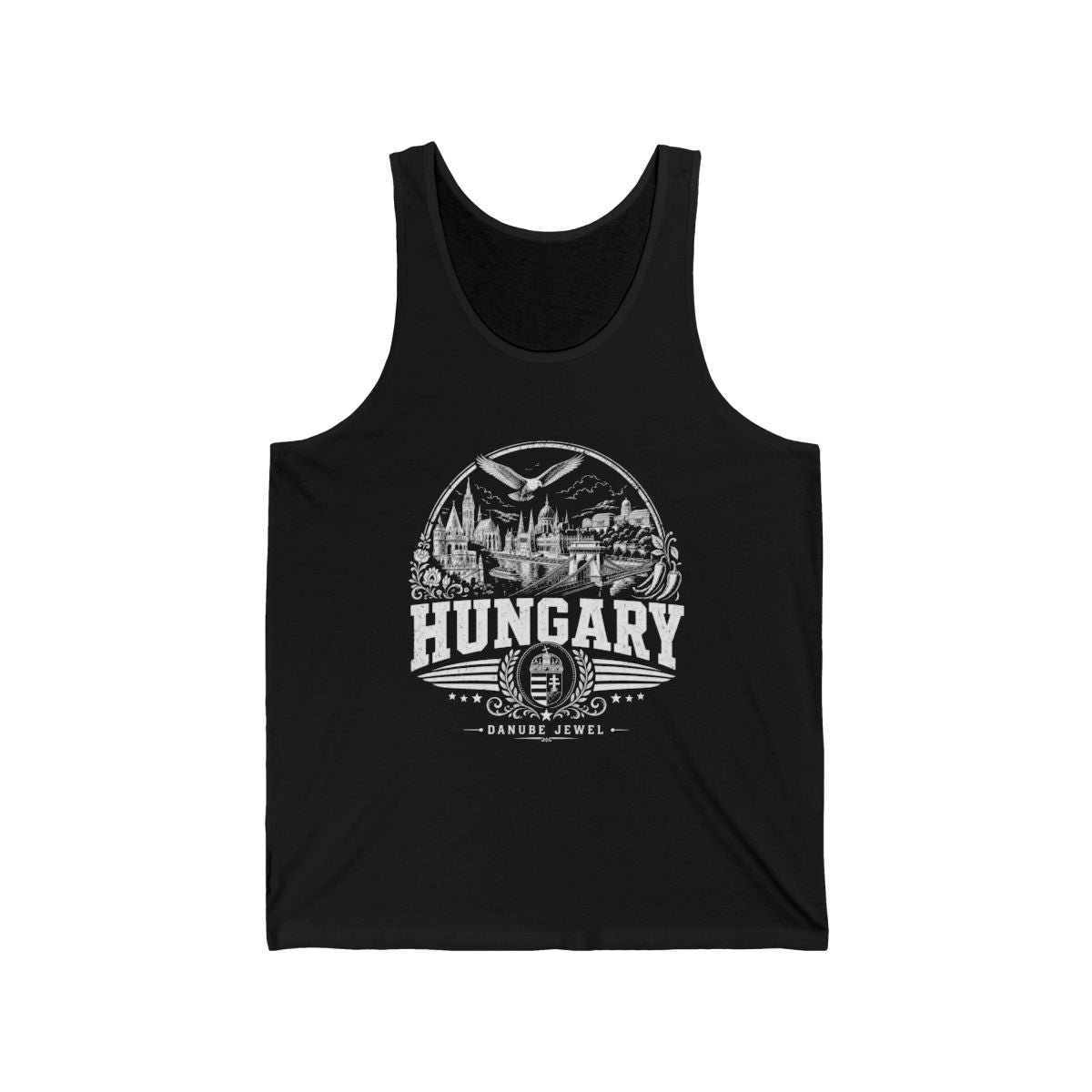 Hungary Men's Tank Top — Black (front)