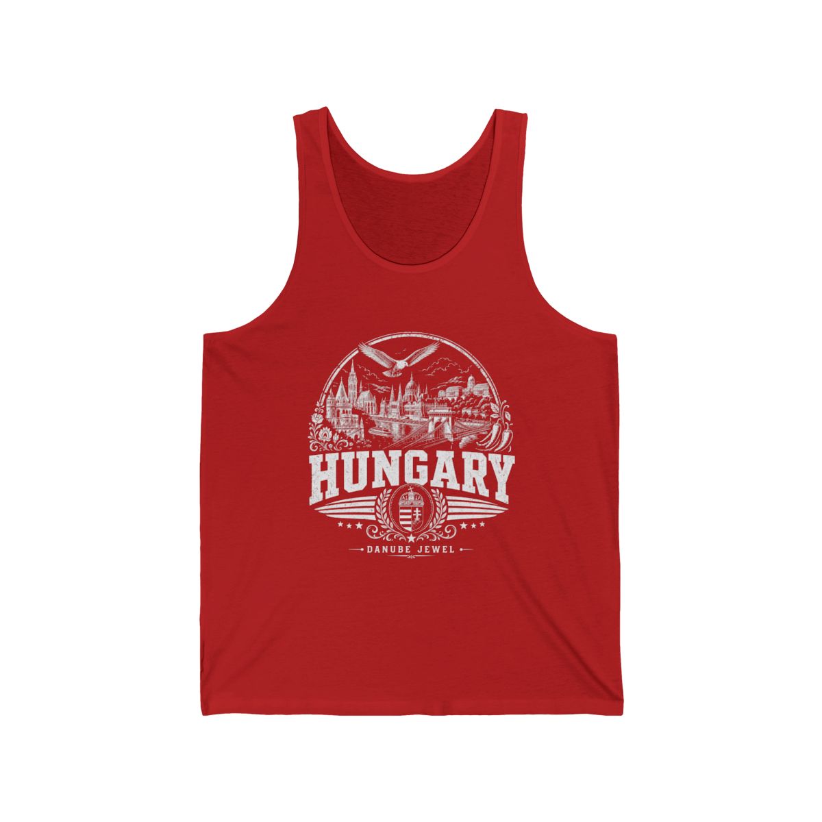 Hungary Men's Tank Top — Red (front)