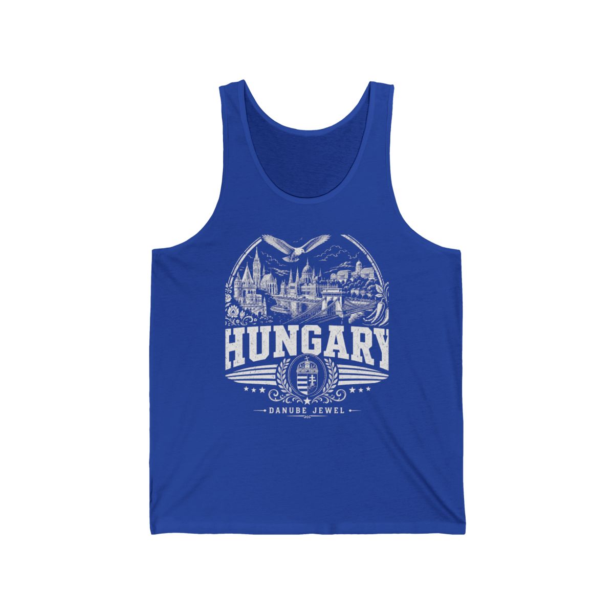 Hungary Men's Tank Top — True Royal (front)