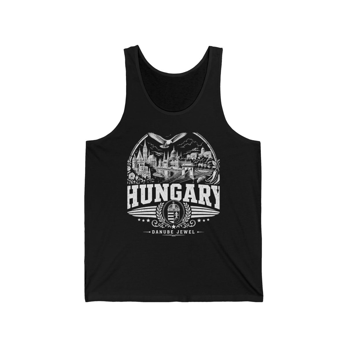 Hungary Men's Tank Top — Black (front)