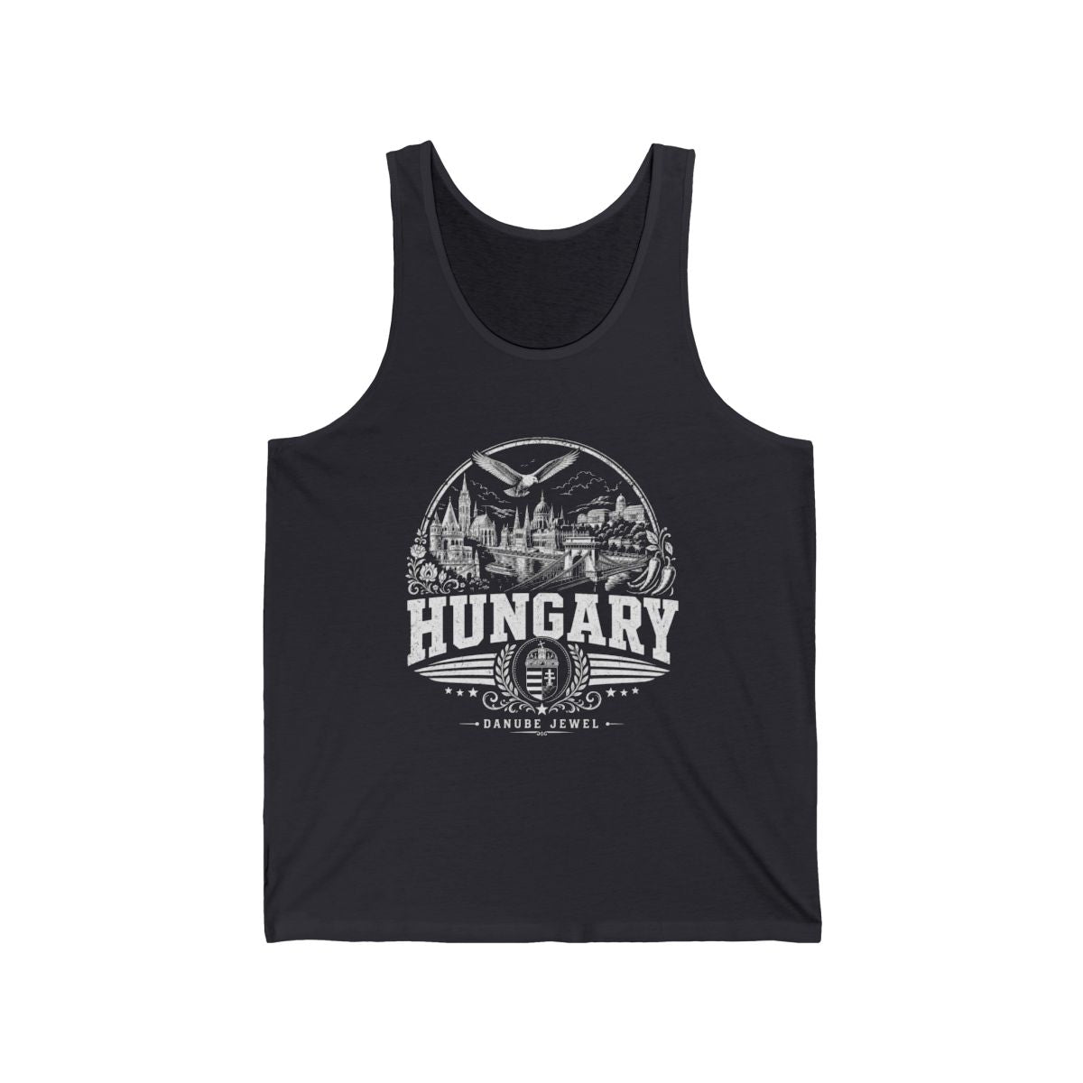Hungary Men's Tank Top — Dark Grey (front)