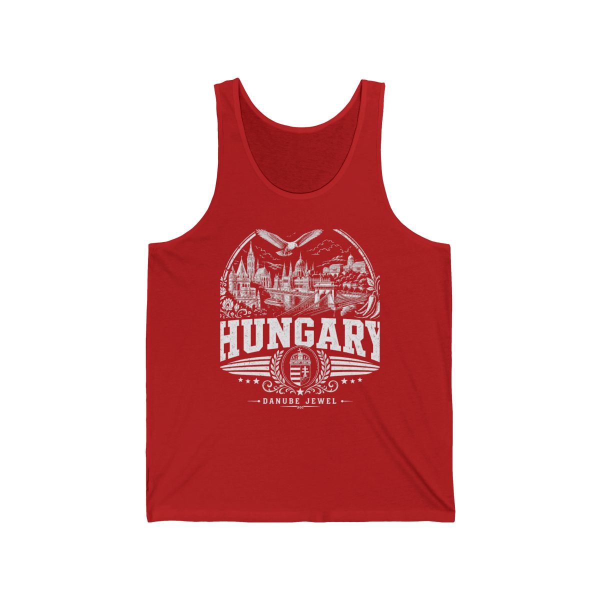 Hungary Men's Tank Top — Red (front)