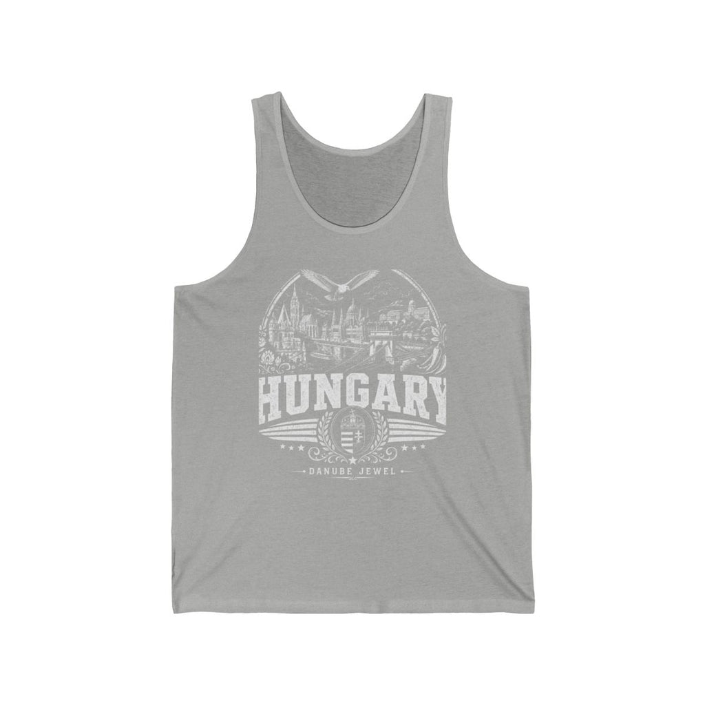 Hungary Men's Tank Top — Athletic Heather (front)