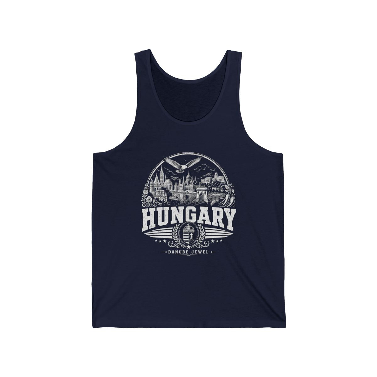 Hungary Men's Tank Top — Navy (front)