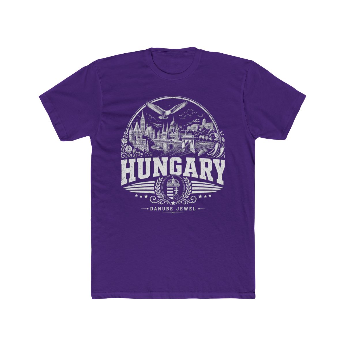 Hungary Men's Tee — Solid Purple Rush