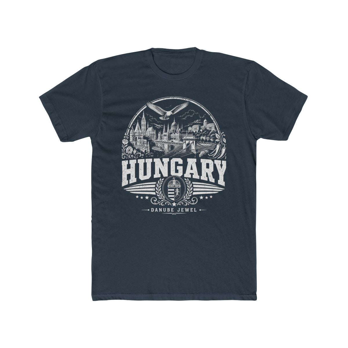 Hungary Men's Tee — Solid Indigo