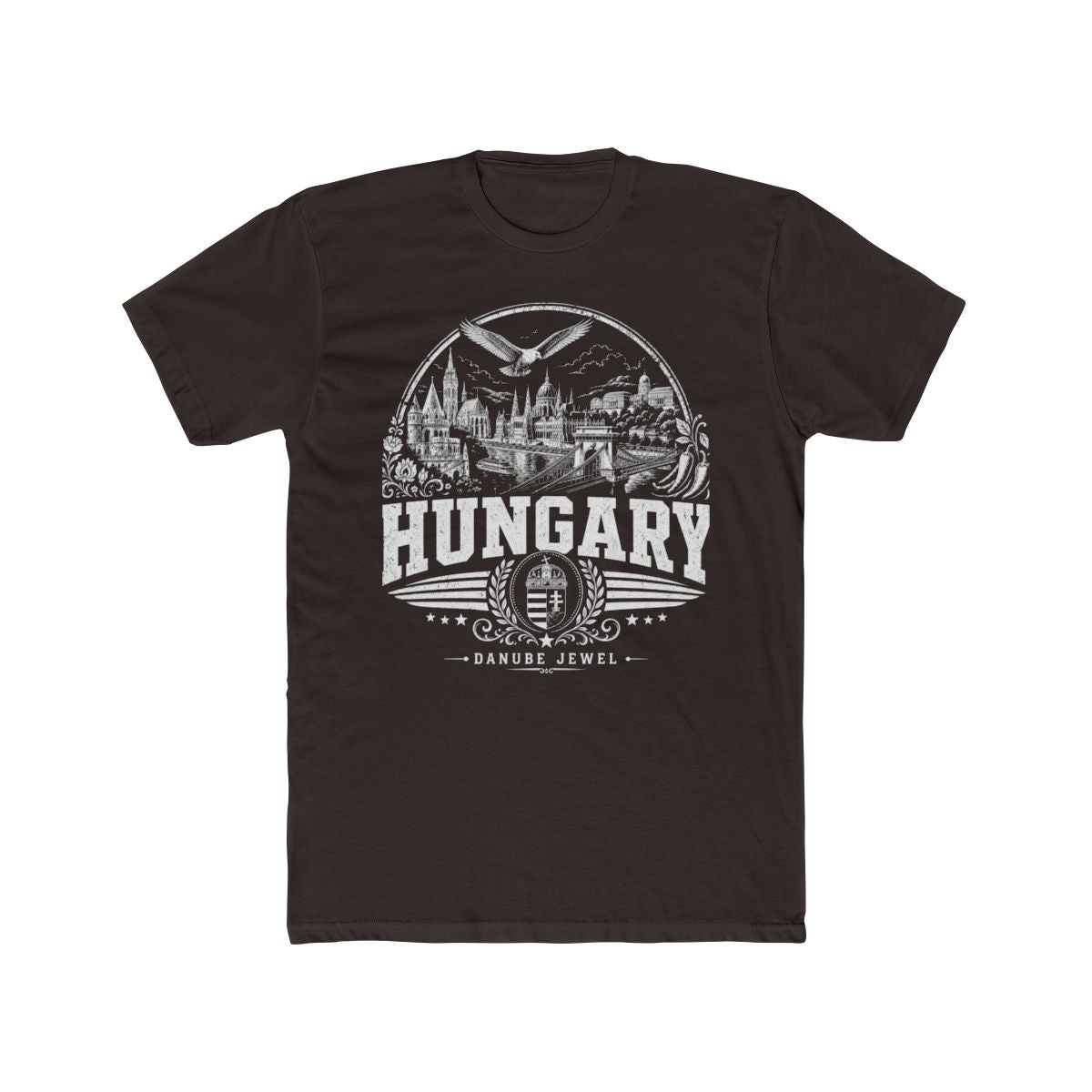 Hungary Men's Tee — Solid Dark Chocolate