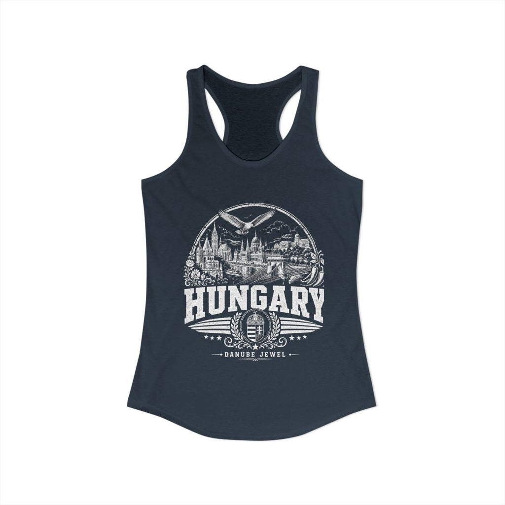 Hungary Women's Tank Top — Solid Indigo (front)