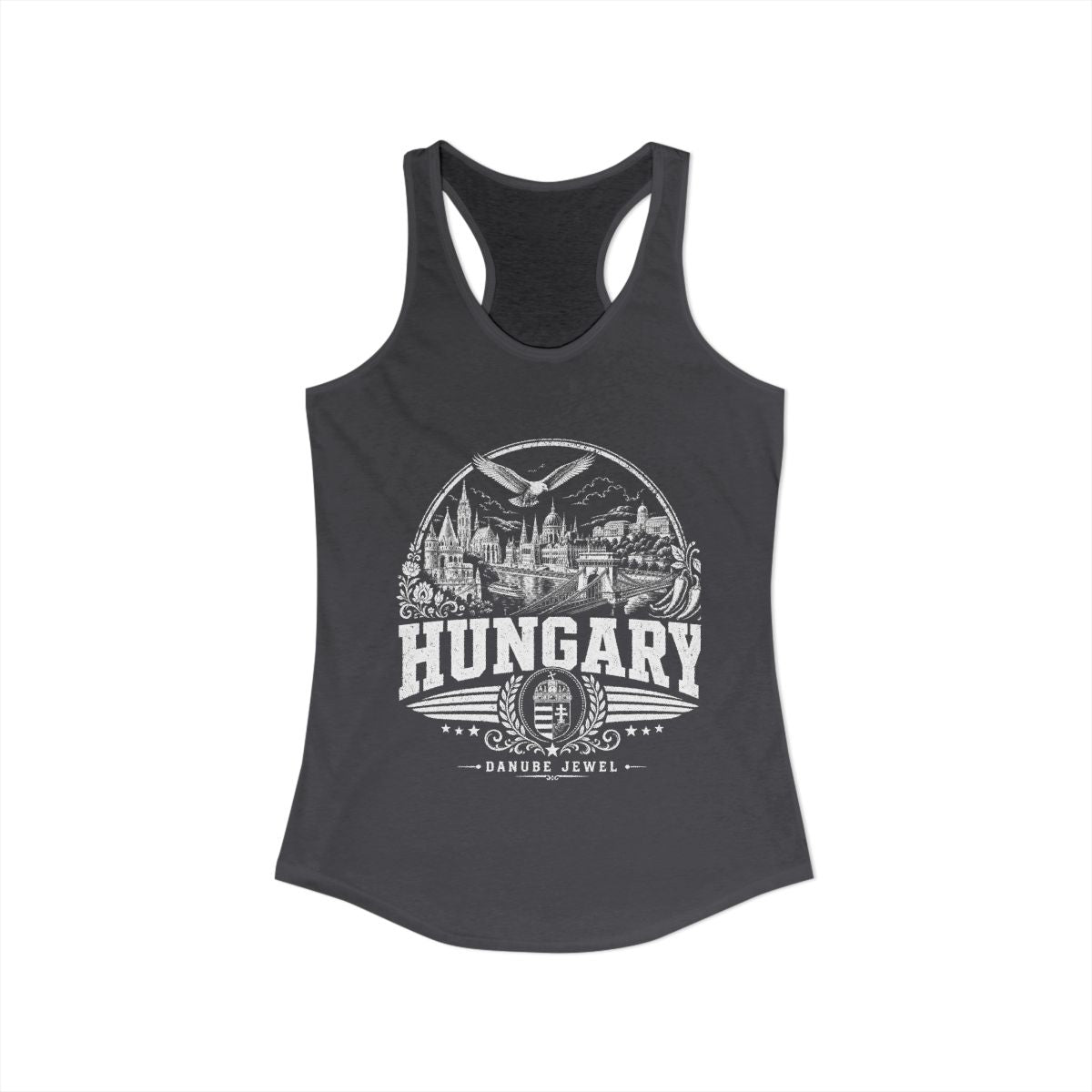 Hungary Women's Tank Top — Solid Dark Gray (front)