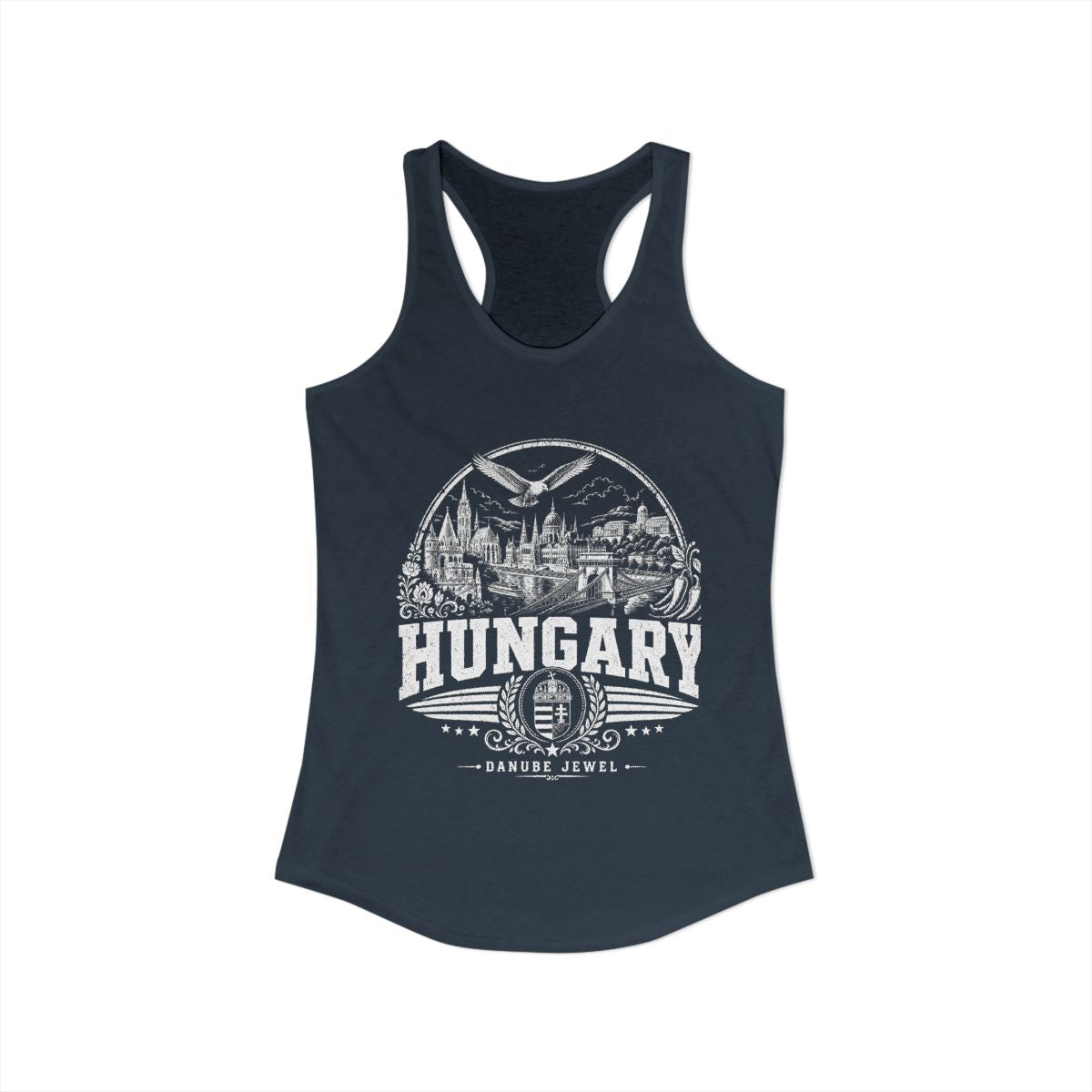 Hungary Women's Tank Top — Solid Indigo (front)