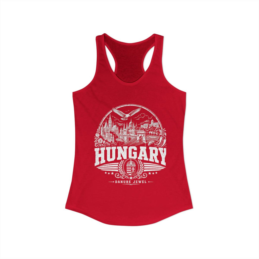 Hungary Women's Tank Top — Solid Red (front)