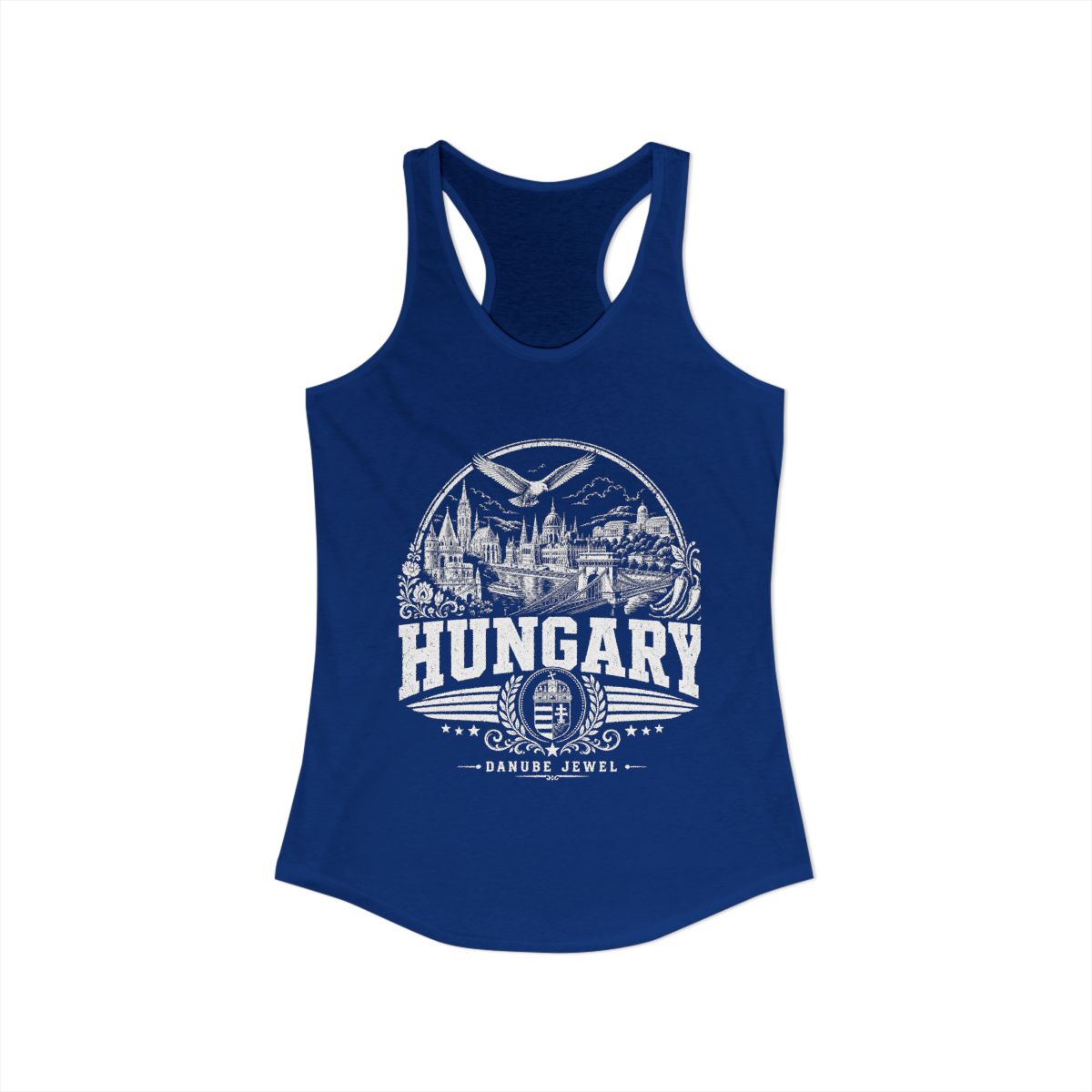 Hungary Women's Tank Top — Solid Royal (front)