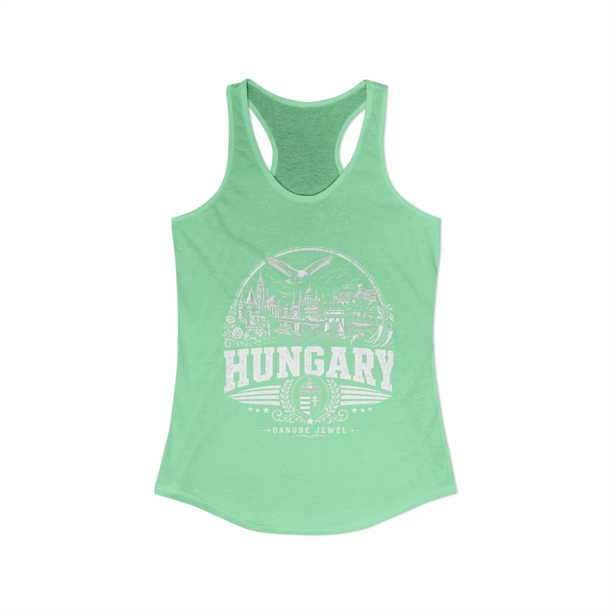 Hungary Women's Tank Top — Solid Mint (front)