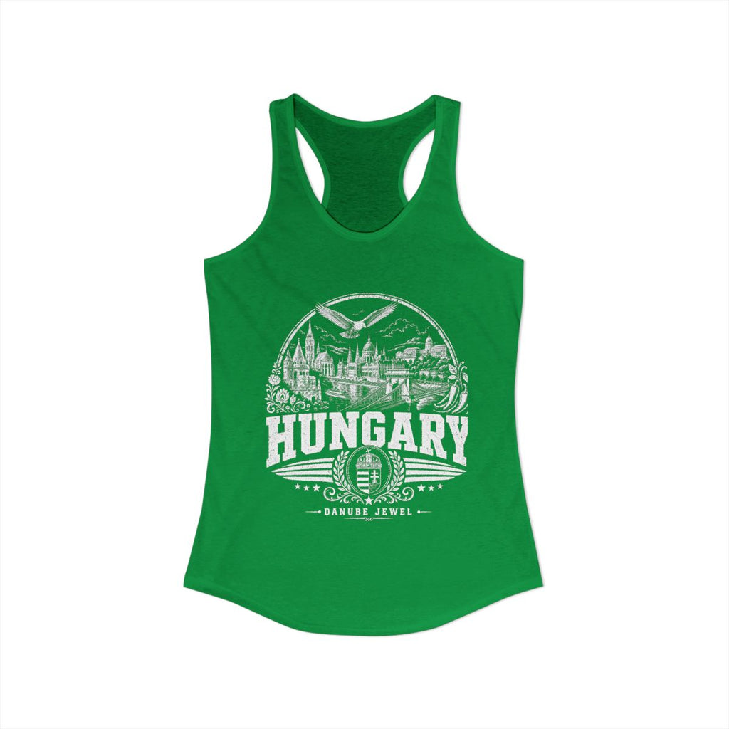 Hungary Women's Tank Top — Solid Kelly Green (front)