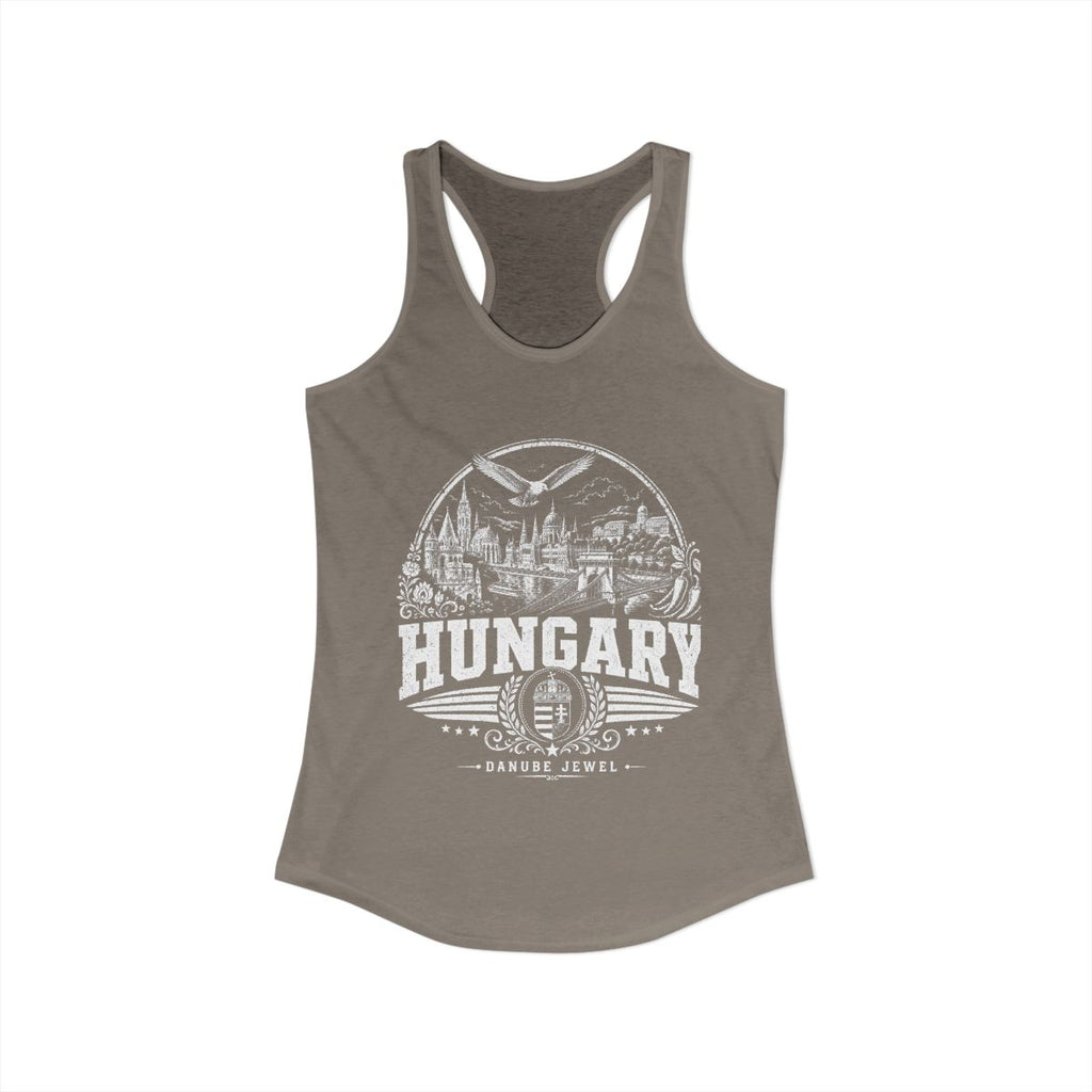 Hungary Women's Tank Top — Solid Warm Gray (front)