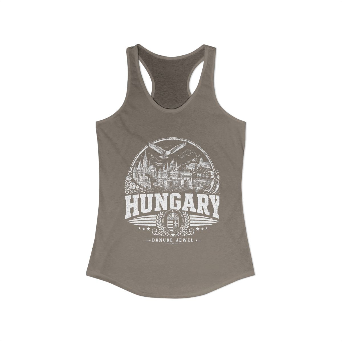 Hungary Women's Tank Top — Solid Warm Gray (front)
