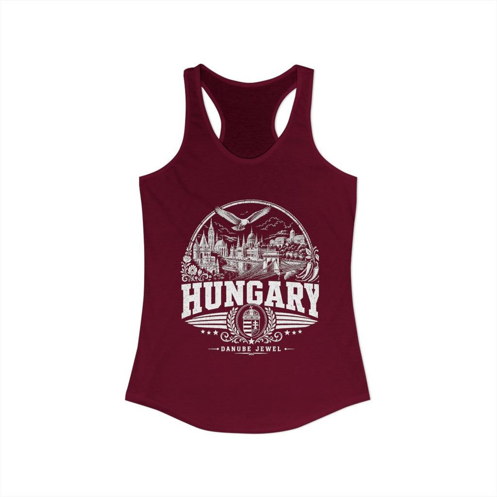 Hungary Women's Tank Top — Solid Cardinal Red (front)