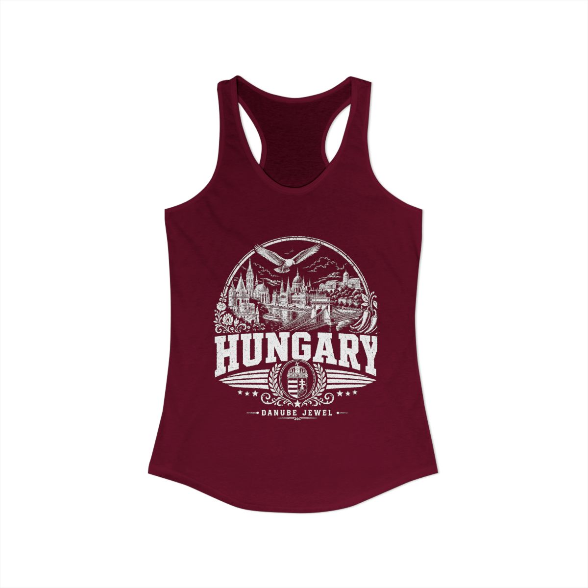 Hungary Women's Tank Top — Solid Cardinal Red (front)