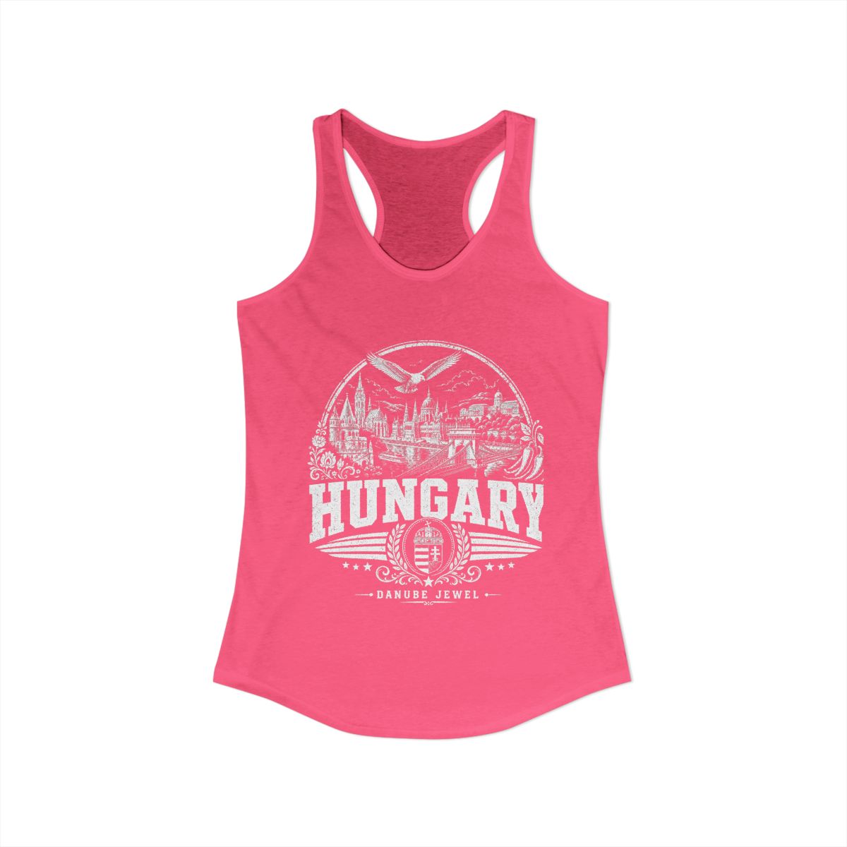 Hungary Women's Tank Top — Solid Hot Pink (front)