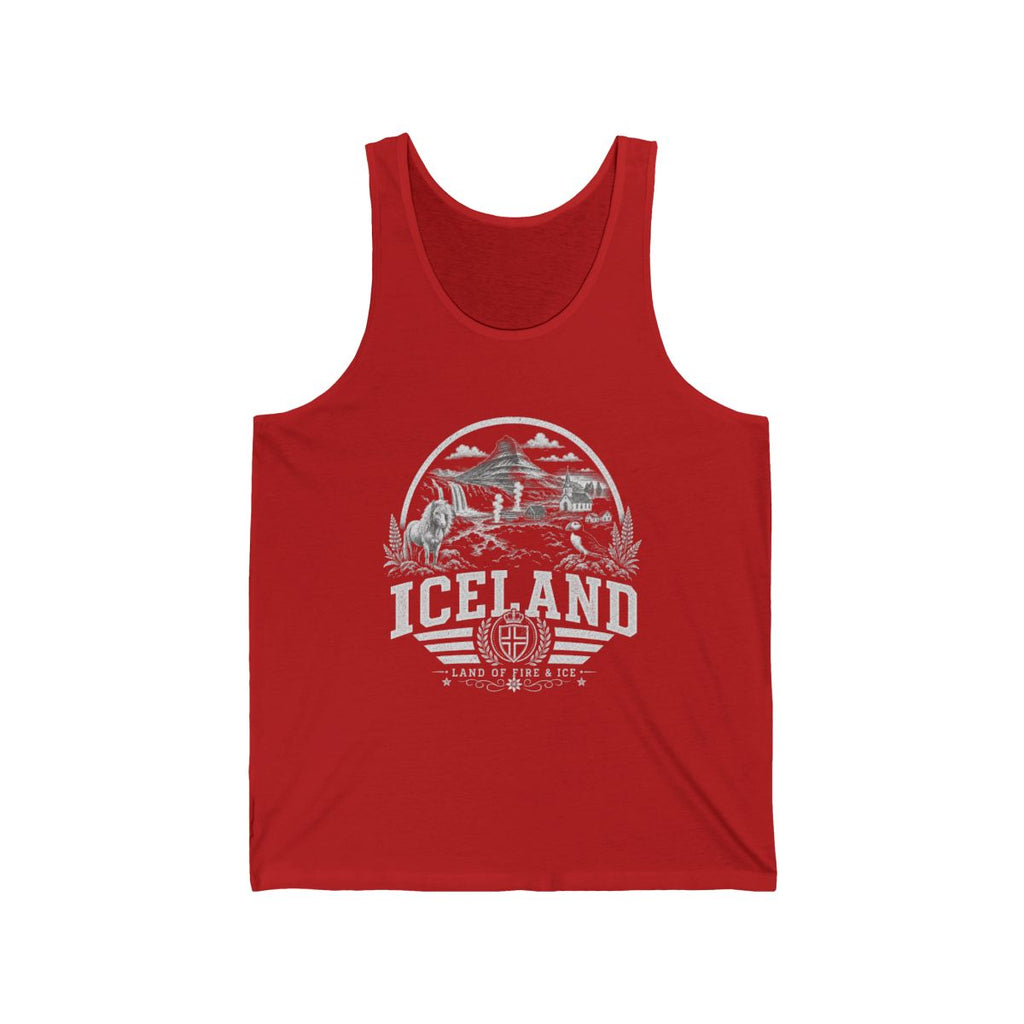 Iceland Men's Tank Top — Red (front)