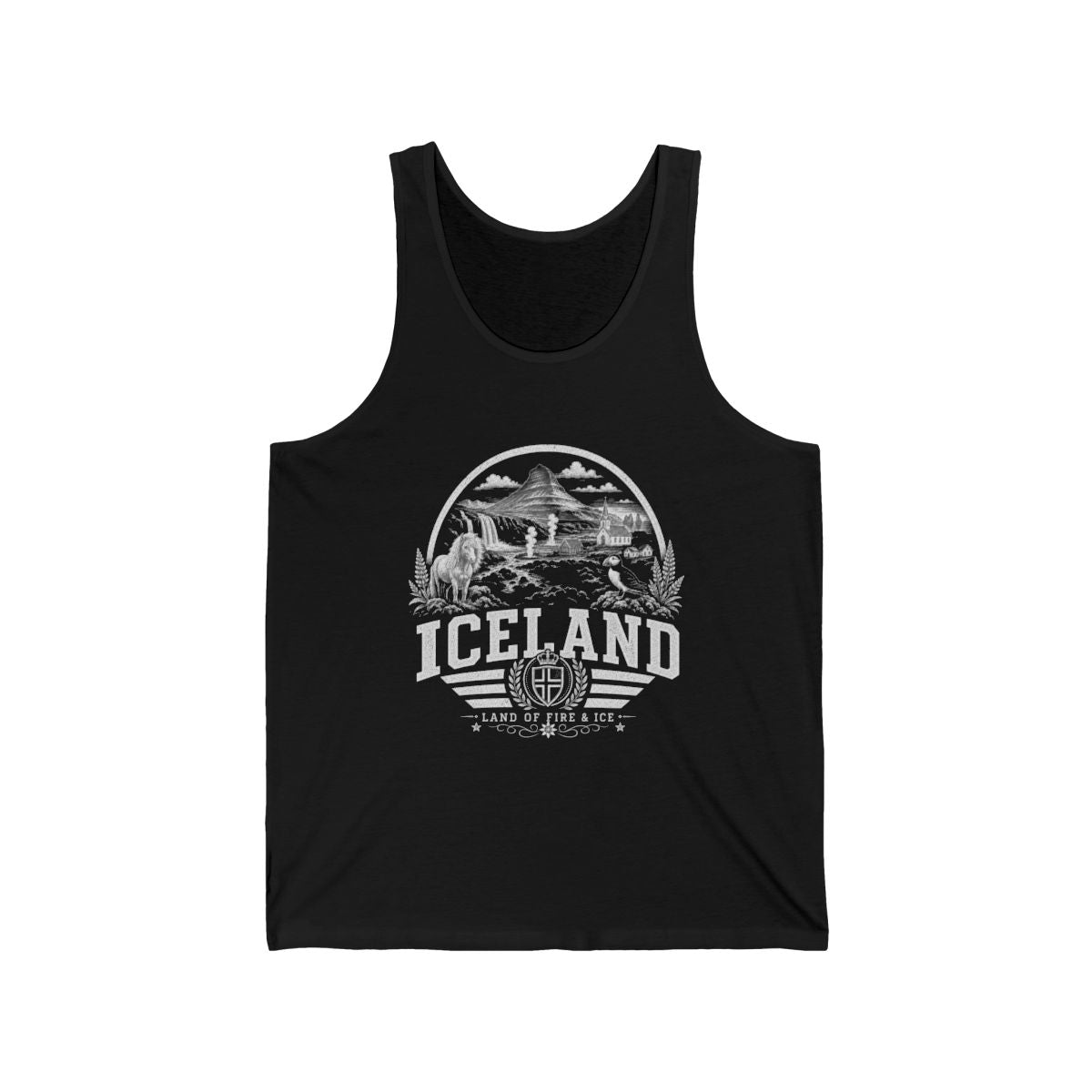 Iceland Men's Tank Top — Black (front)