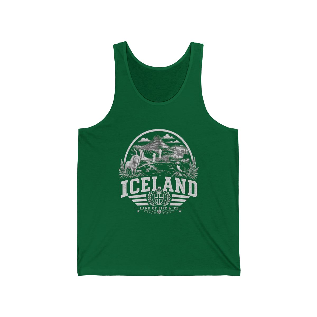 Iceland Men's Tank Top — Kelly (front)