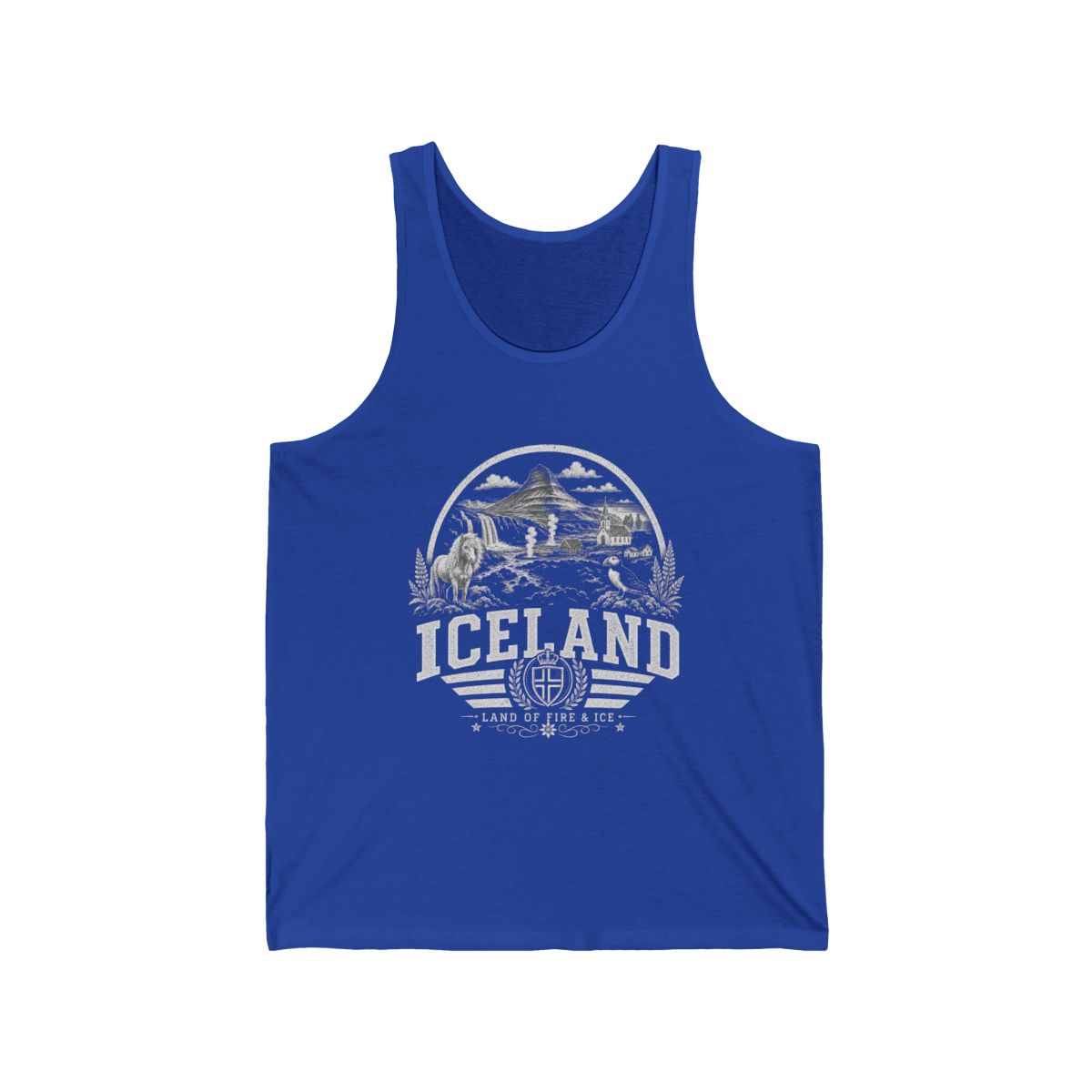 Iceland Men's Tank Top — True Royal (front)