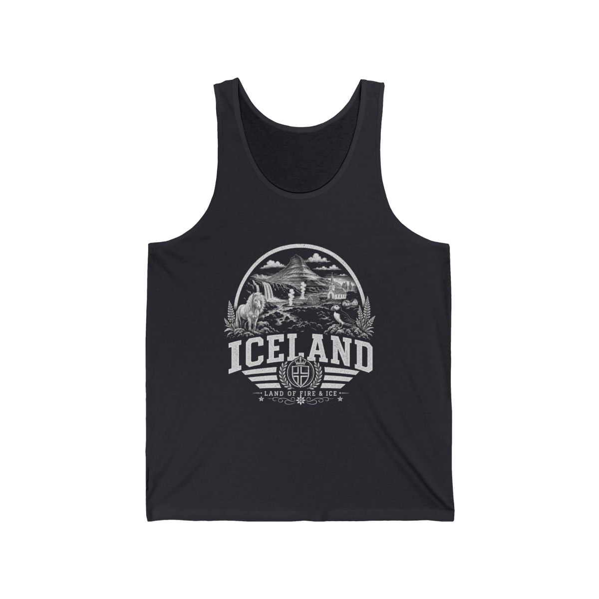 Iceland Men's Tank Top — Dark Grey (front)
