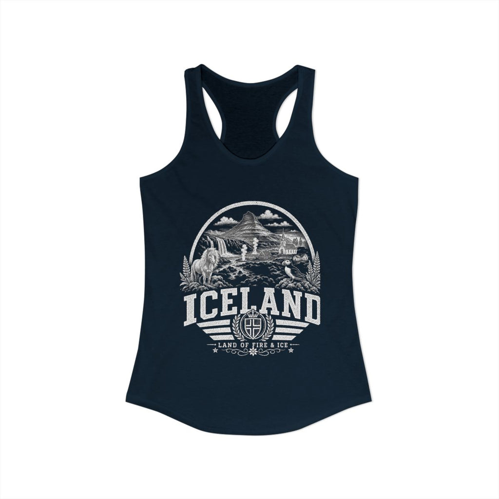 Iceland Women's Tank Top — Solid Midnight Navy (front)
