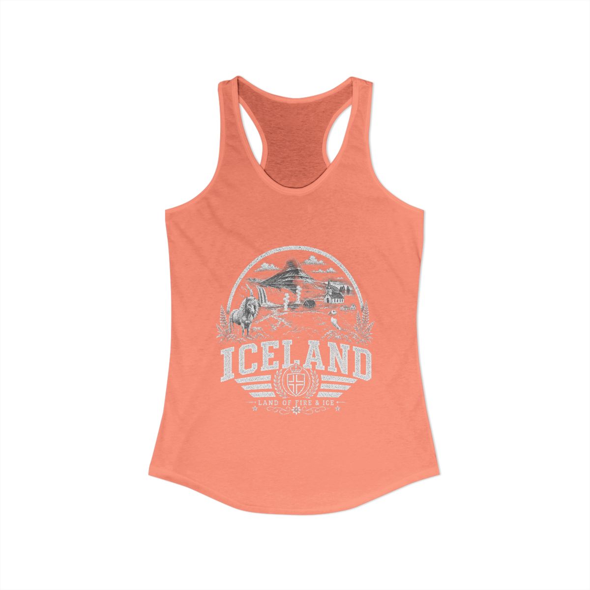 Iceland Women's Tank Top — Solid Light Orange (front)