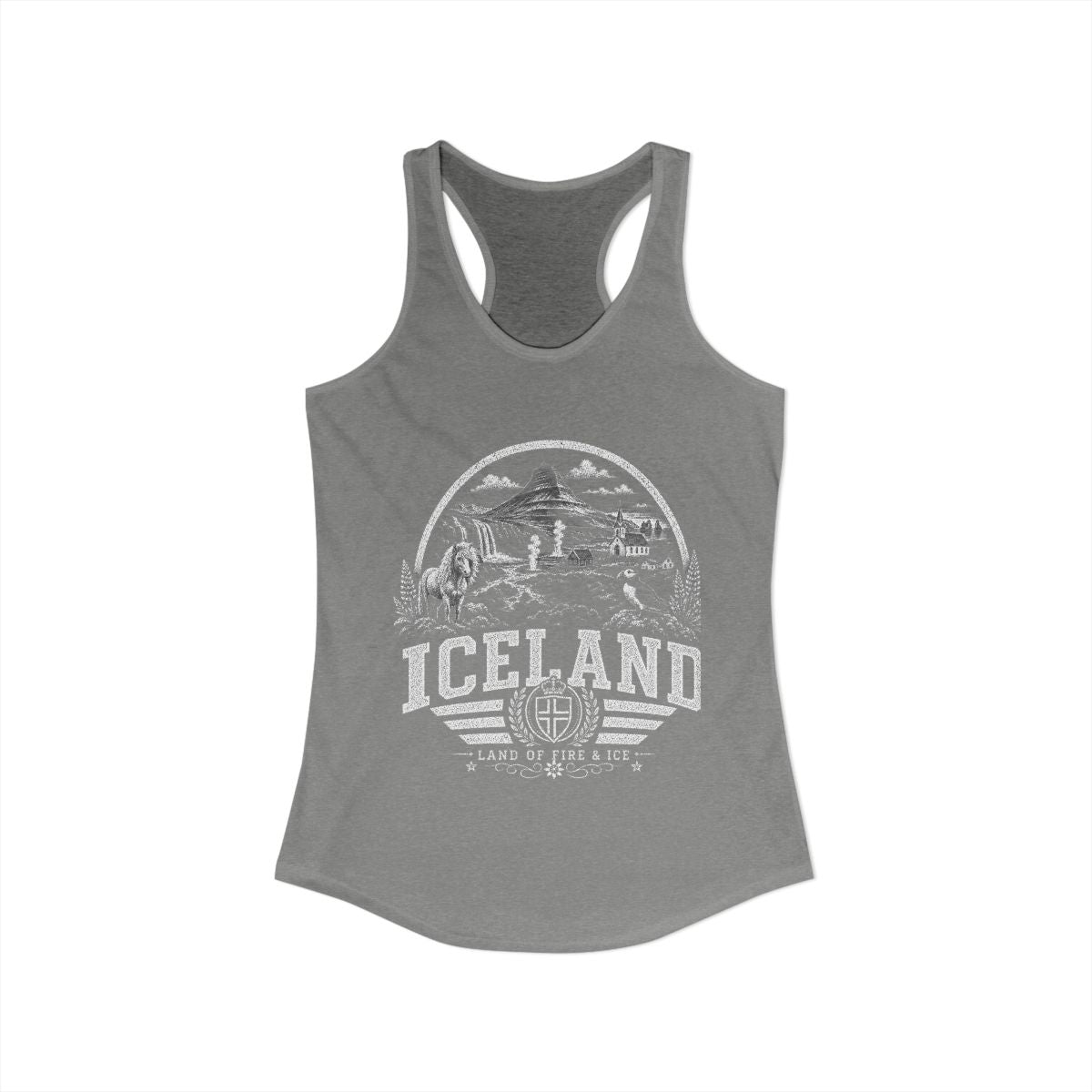 Iceland Women's Tank Top — Heather Grey (front)