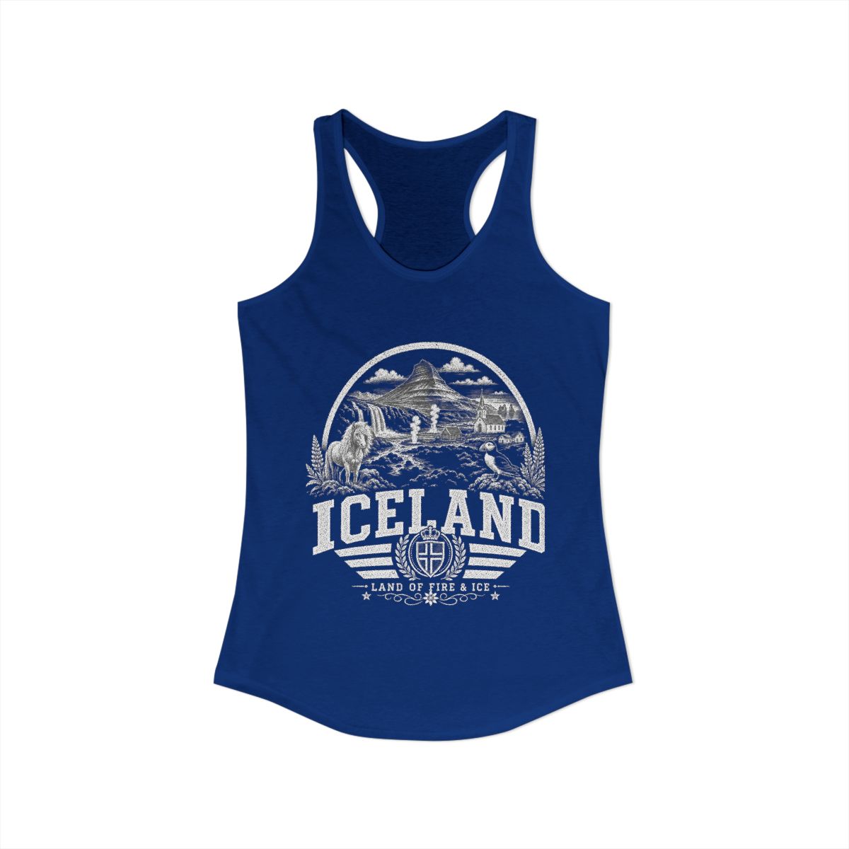 Iceland Women's Tank Top — Solid Royal (front)