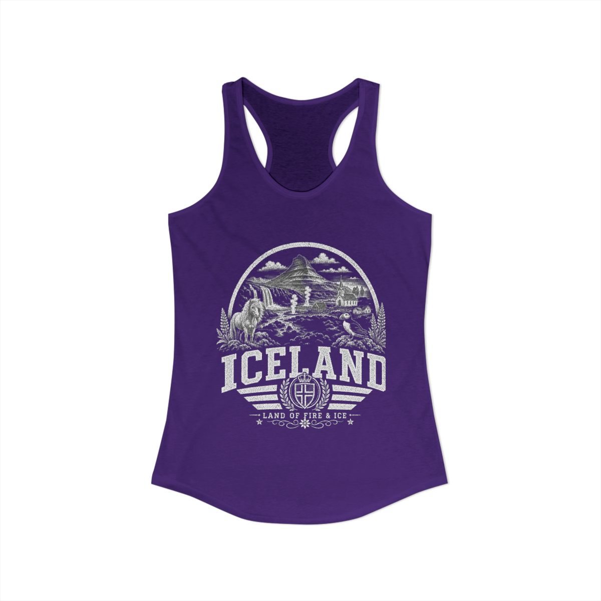 Iceland Women's Tank Top — Solid Purple Rush (front)