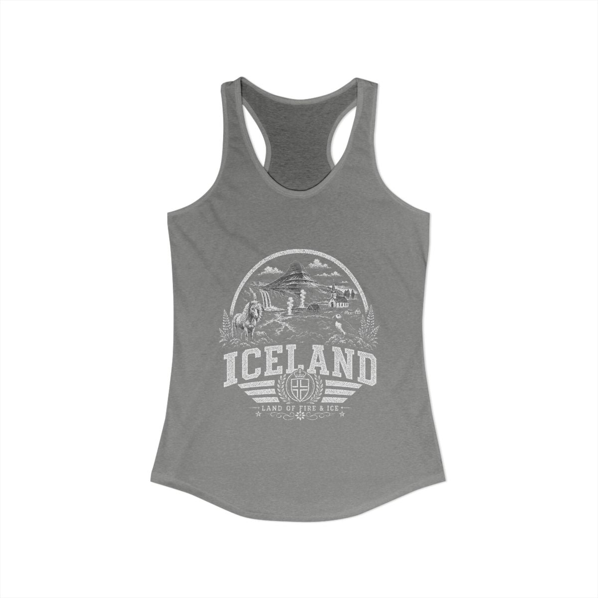 Iceland Women's Tank Top — Heather Grey (front)