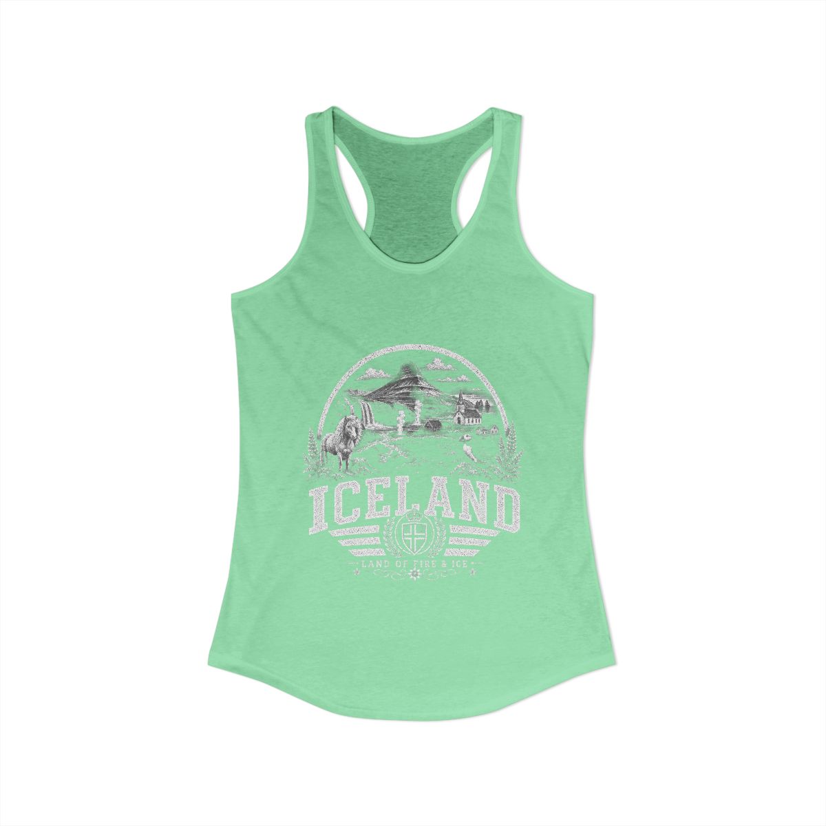 Iceland Women's Tank Top — Solid Mint (front)