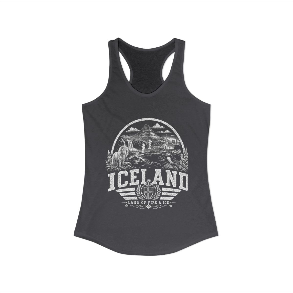 Iceland Women's Tank Top — Solid Dark Gray (front)