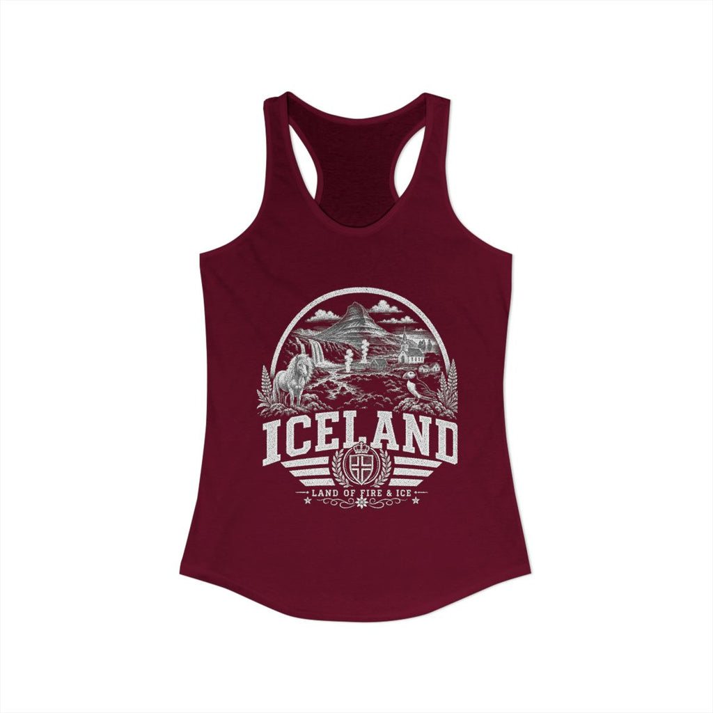 Iceland Women's Tank Top — Solid Cardinal Red (front)