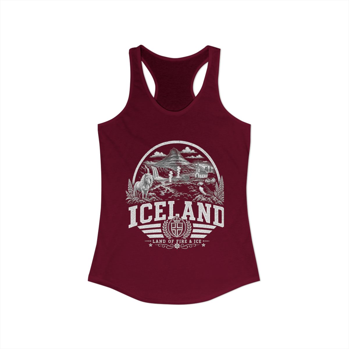 Iceland Women's Tank Top — Solid Cardinal Red (front)