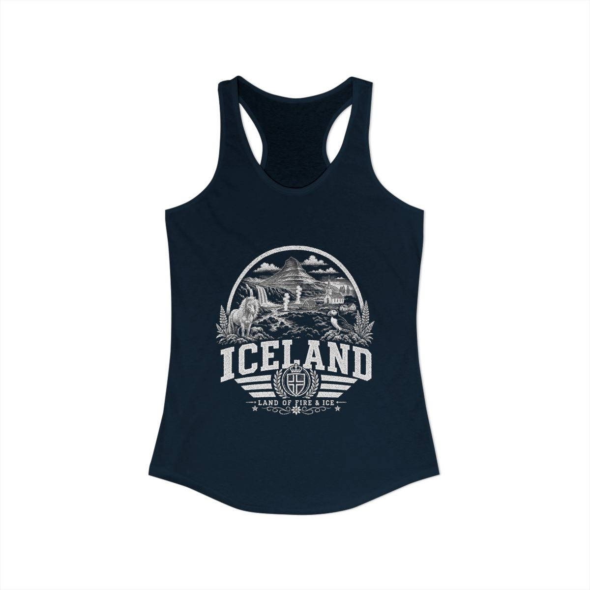 Iceland Women's Tank Top — Solid Midnight Navy (front)