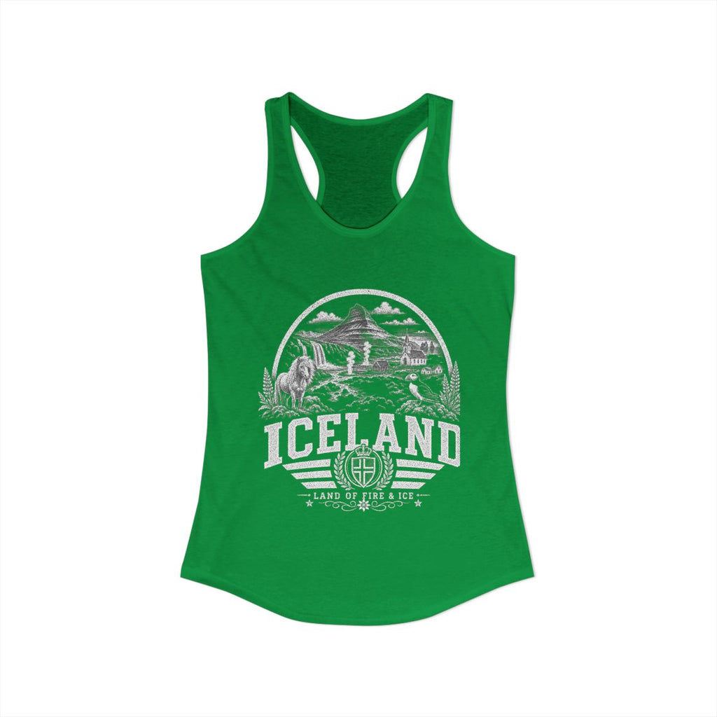 Iceland Women's Tank Top — Solid Kelly Green (front)