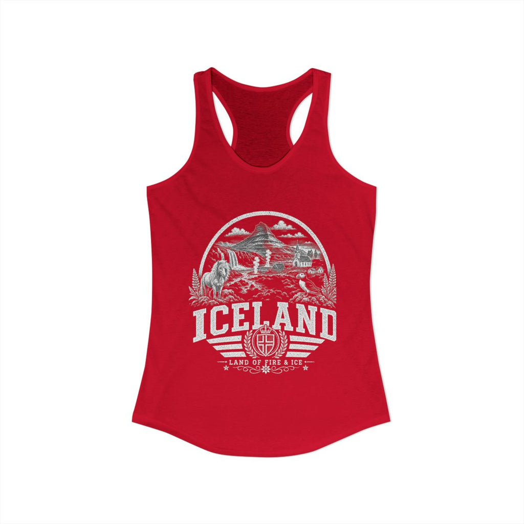 Iceland Women's Tank Top — Solid Red (front)