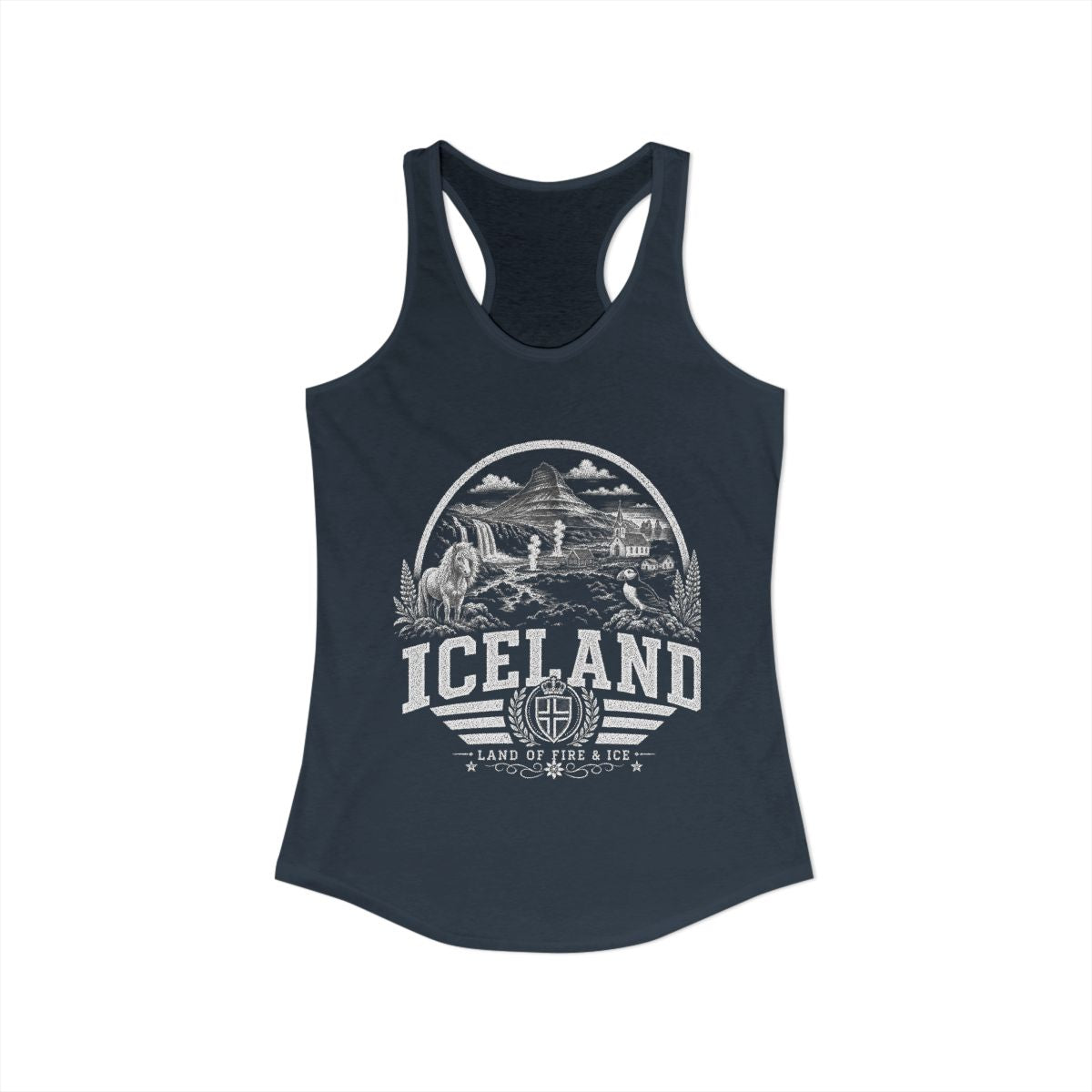 Iceland Women's Tank Top — Solid Indigo (front)